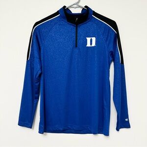 Colosseum DUKE Blue Devils Youth Blue 1/4 Zip Blue Black Athletic Long Sleeve